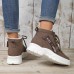 Women's Winter high top sneakers, Casual Lace Up Plush Lined Boots, Comfortable Side Zipper Short Boots