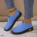 Women's Solid Color Casual Sneakers, Slip On Soft Sole Platform Low-top Shoes, Lightweight Non-slip Daily Shoes