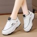 Women's Solid Color Casual Sneakers, Lace Up Soft Sole Platform Skate Shoes, Versatile Low-top Walking Shoes