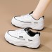 Women's Solid Color Casual Sneakers, Lace Up Soft Sole Platform Skate Shoes, Versatile Low-top Walking Shoes