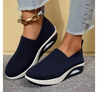 Women's Air Cushion Sock Shoes, Comfort Knitted Slip On Platform Shoes, Casual Walking Shoes