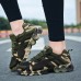 Women's Camouflage Pattern Running Shoes, Breathable Knit Lace Up Sneakers, Outdoor Non-slip Rubber Sole Sports Shoes