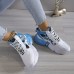 Women's Colorblock Casual Sneakers, Lace Up Comfy Breathable High-top Trainers, Platform Basketball Shoes