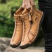 Men's Vintage High Top Zipper Boots With Assorted Colors, Casual Outdoor Walking Shoes