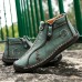 Men's Vintage High Top Zipper Boots With Assorted Colors, Casual Outdoor Walking Shoes