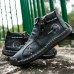 Men's Vintage High Top Zipper Boots With Assorted Colors, Casual Outdoor Walking Shoes