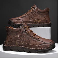 Men's Casual Stitching Sneakers, Breathable Anti-slip Lace-up Walking Shoes For Outdoor, Spring Summer And Autumn