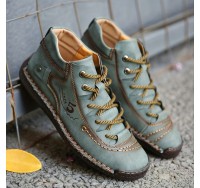 Men's Handmade Stitching Casual Shoes Outdoor Ankle Boots, Walking Sneakers