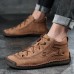 Men's Handmade Stitching Casual Shoes Outdoor Ankle Boots, Walking Sneakers