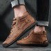 Men's Handmade Stitching Casual Shoes Outdoor Ankle Boots, Walking Sneakers