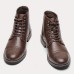 Men's Vintage Cap-toe Boots, Waterproof Anti-skid High-top Lace-up Boots For Outdoor, Spring Autum And Winter