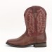 Men's Square Toe Roper Boots, Western Cowboy Boots Embroidered Mid-Calf Roper Boots