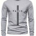 PARIS Print, Men's Graphic Design Crew Neck Long Sleeve Active T-shirt Tee, Casual Comfy Shirts For Spring Summer Autumn, Men's Clothing Tops