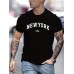 'New York USA' Print T Shirt, Tees For Men, Casual Short Sleeve Tshirt For Summer Spring Fall, Tops As Gifts