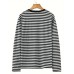 Casual Striped Men's All-match Long Sleeve Crew Neck T-shirt For Spring Fall