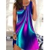 Graphic Print Chain Neck Dress, Casual Sleeveless Tank Dress For Spring & Summer, Women's Clothing