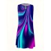 Graphic Print Chain Neck Dress, Casual Sleeveless Tank Dress For Spring & Summer, Women's Clothing