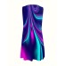 Graphic Print Chain Neck Dress, Casual Sleeveless Tank Dress For Spring & Summer, Women's Clothing