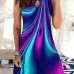 Graphic Print Chain Neck Dress, Casual Sleeveless Tank Dress For Spring & Summer, Women's Clothing