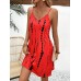 Tie Dye Print Mini Dress, Casual Spaghetti Strap V Neck Dress, Women's Clothing