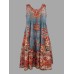 Floral Print Ruffle Hem Dress, Vintage Sleeveless Dress For Spring & Summer, Women's Clothing