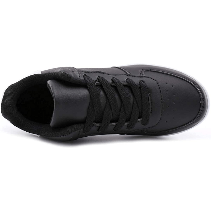 womens black faux leather platform sneakers lace up low top running shoes womens footwear details 0