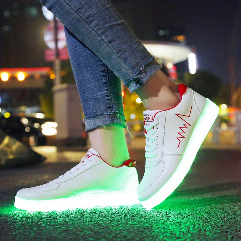 womens colorful luminous sneakers lace up low top lightweight outdoor shoes casual sporty footwear details 15