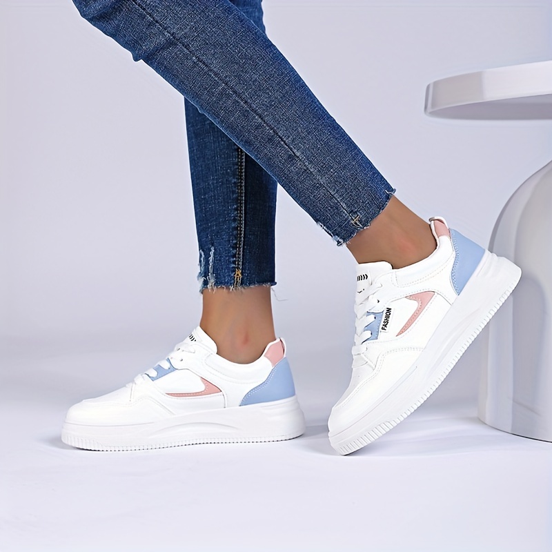 womens lightweight sneakes low top lace up platform casual shoes womens fashion footwear details 3